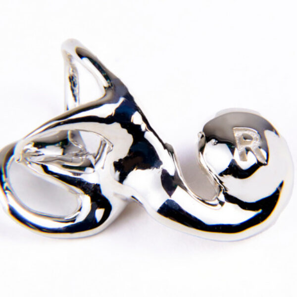 Vestibular Today - Life-Sized Right Inner Ear - Sterling Silver