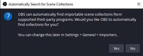 automatically search for scene collection window